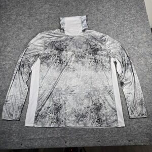 Reel Legends Mens Grey Reel-Tec Camo Gaiter Performance Shirt XL